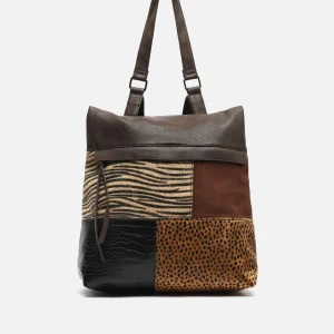 Zivera mochila antirrobo con estampado patchwork animal print