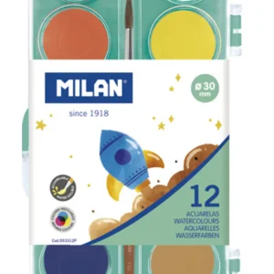 Acuarelas Milan 12 Colores + Pincel - Milan