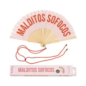 Abanico FISURA “Malditos sofocos” Rosa
