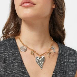 Yuri collar corto bicolor con detalles maxi